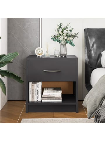 COSTWAY Nachttisch mit Schublade in Grau