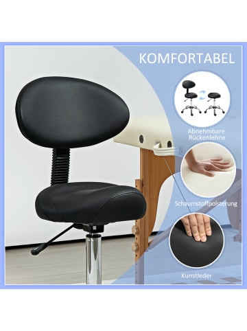 HOMCOM Rollhocker-50L x 50B x 83-98H cm-Schwarz
