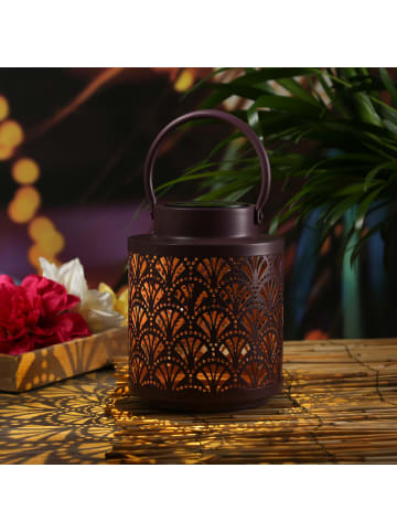 MARELIDA LED Solar Laterne in lila - H: 19cm