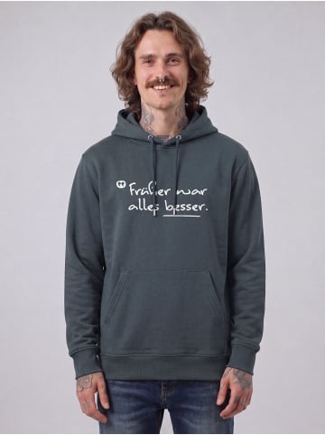 wat? Apparel Sweatshirt Früher war alles besser in India Ink Grey