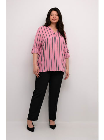 KAFFE curve Langarm-Bluse KCsida in MesaRose/Black Oyester Stripe