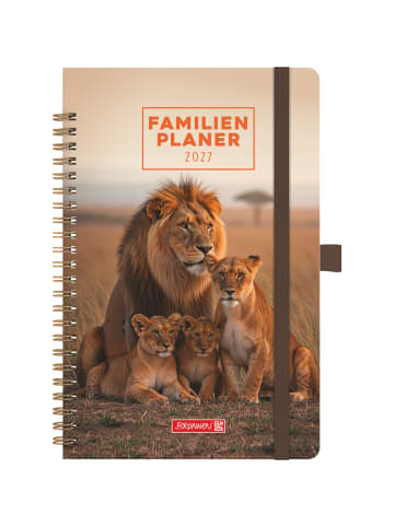 BRUNNEN Familienplaner A5 1 Woche/2 Seiten Grafik-Einband Lions 2027