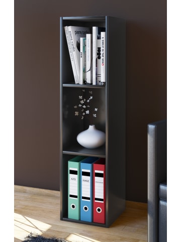 VCM  Holz Stand Regal Aufbewahrung Deko Bücher Mendas 3 in Schwarz
