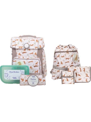 SCHOOL-MOOD Schulranzenset 7-tlg. Champion Maxx Leopard Nordic Collection in beige