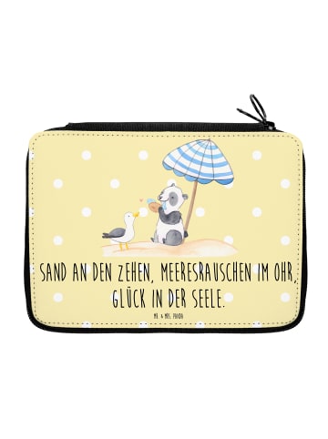 Mr. & Mrs. Panda Federmappe Sommer Meer Glück Motiv mit Spruch in Gelb Pastell