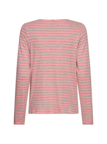 Camel Active Langarmshirt in grey melange stripes