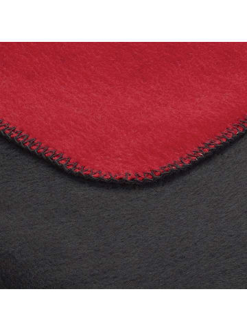 Erwin Müller Baumwollmischung Wohndecke 2er-Pack Matera in dunkelgrau/rot