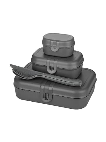 koziol Lunchbox-Set inkl. Besteck Pascal Ready in nature ash grey