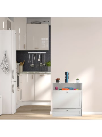 relaxdays Hunde-Futterschrank in Weiß - (B)60 x (H)68 x (T)33 cm