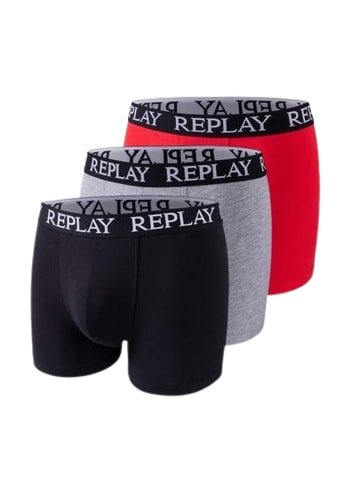 Replay Boxershorts in Black Grey Red