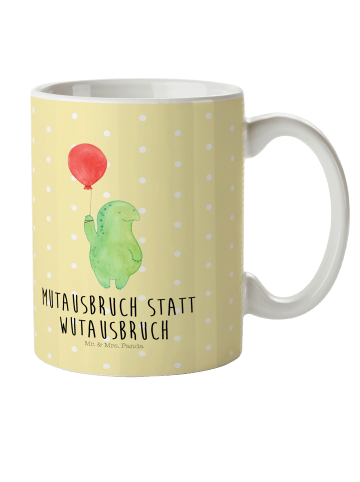 Mr. & Mrs. Panda Kindertasse Schildkröte Luftballon mit Spruch in Gelb Pastell