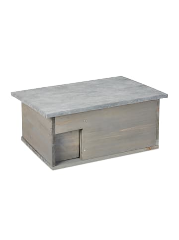 relaxdays Igelhaus in Grau - (B)46 x (H)21 x (T)34 cm