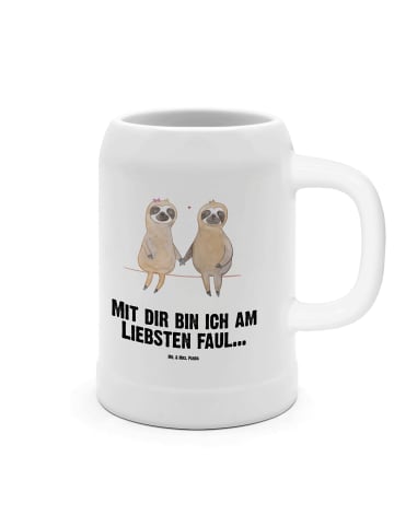 Mr. & Mrs. Panda Seidel Faultier Pärchen mit Spruch in Weiß