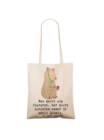 Mr. & Mrs. Panda Jutebeutel Tierarzt Schafzählen mit Spruch in Creme