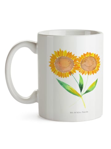 Mr. & Mrs. Panda Mug Blume Sonnenblume ohne Spruch in Weiß