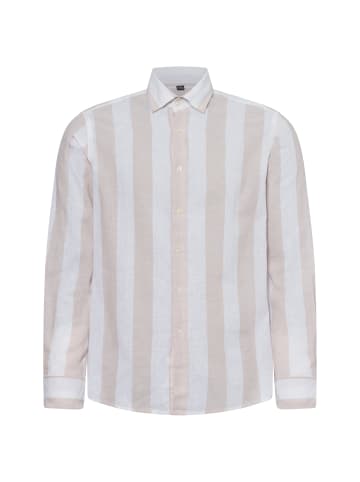 Nils Sundström Hemd in beige weiß - 0009
