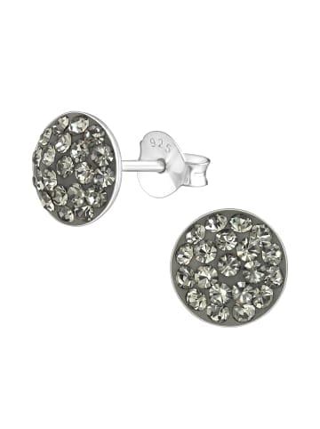 Alexander York Ohrstecker GEO Kristall rund 8 mm I black diamond in 925 Silber