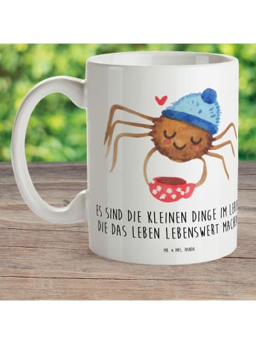 Mr. & Mrs. Panda Plastikbecher Spinne Agathe Kaffee mit Spruch in Weiß
