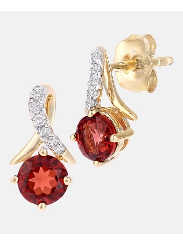 Diamant L'éternel Ohrringe aus 375 Gelbgold mit 0.7 Karat Diamant mit Granat