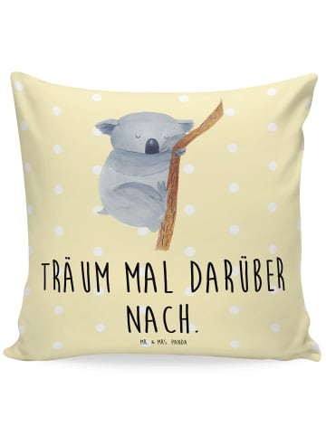 Mr. & Mrs. Panda Sofakissen 40x40 Koalabär mit Spruch in Gelb Pastell