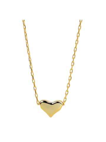 Adeliás Damen Halskette mit Anhänger – Herz aus 925 Silber in gold