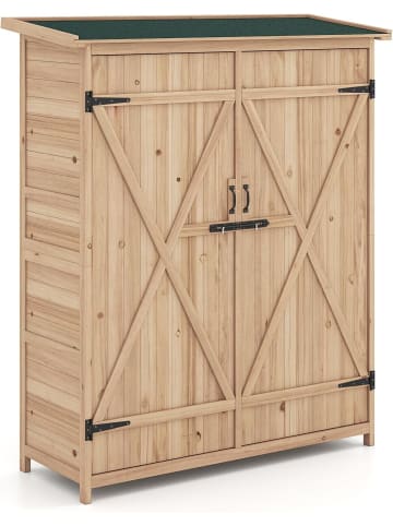 COSTWAY Geräteschuppen Holz 140 x 51 x 163 cm in Hellbraun