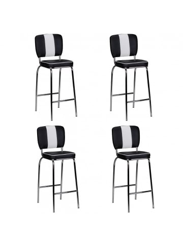 FineBuy Barstuhl in Schwarz / Kunstleder / 40x38x110