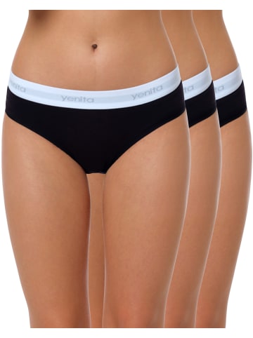 Yenita® Bikinislips (3er Set) Modern-Sports-Collection in schwarz