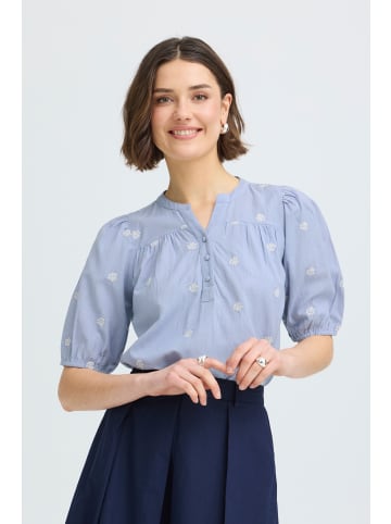 Fransa Kurzarm-Bluse FRBENNI Regular fit in CASHMERE BLUE W WHISPER WHITE