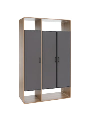 MCW Schrank P43, Rivera-Eiche-Optik, dunkelgrau