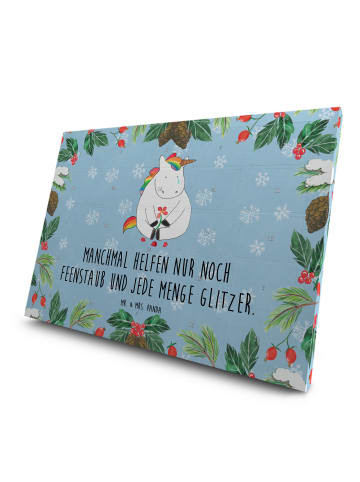 Mr. & Mrs. Panda Advents-Teekalender Einhorn Traurig mit Spruch in Eisblau