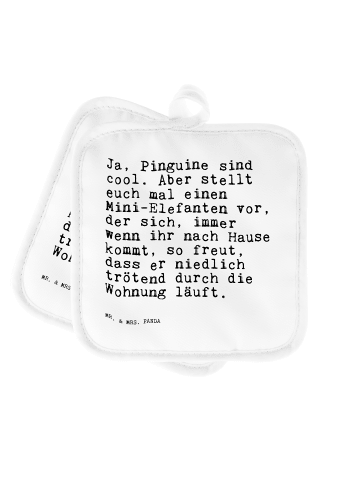 Mr. & Mrs. Panda Topflappen Ja, Pinguine sind cool.... mit Spruch in Weiß