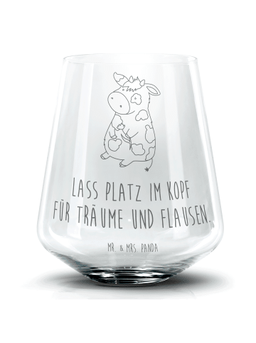 Mr. & Mrs. Panda Cocktail Glas Kuh mit Spruch in Transparent