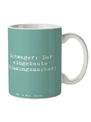 Mr. & Mrs. Panda Tasse Spruch Schwager Stimmungsmacher mit Spruch in Meeresbrise