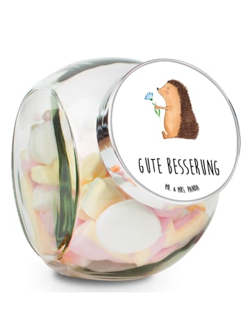 Mr. & Mrs. Panda Frischhaltedose Igel Blumen mit Spruch in Weiß