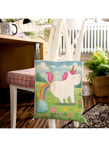 Mr. & Mrs. Panda Tasche Einhorn Pupsen Design ohne Spruch in Weiß