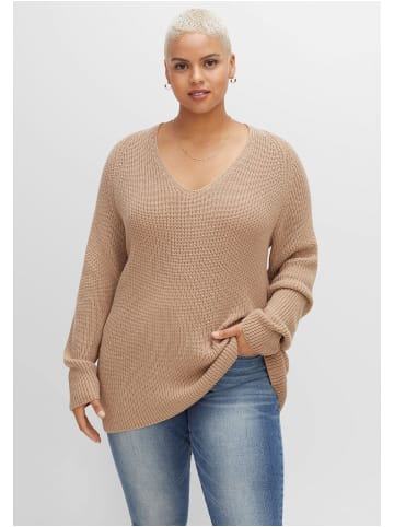 sheego Pullover in cappuccino meliert