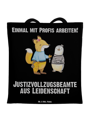 Mr. & Mrs. Panda Shopping Tasche Justizvollzugsbeamte Leidenscha... in Schwarz