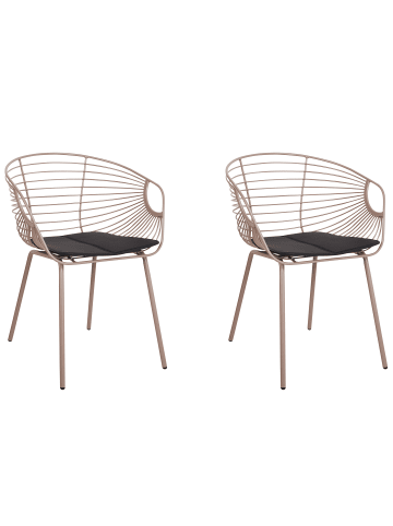 Beliani 2er-Set Esszimmerstuhl HOBACK in Beige/Schwarz