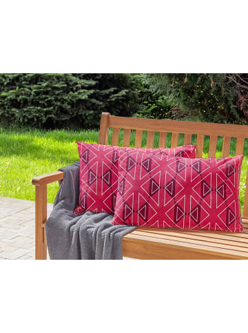 Beliani 2er-Set Gartenkissen MEZZANO in Rosa/Weiß
