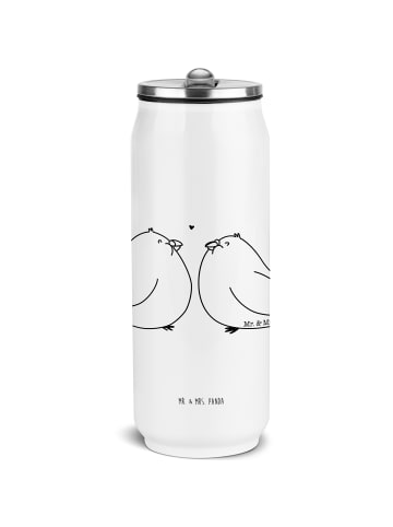 Mr. & Mrs. Panda Trinkflasche Turteltauben Liebe ohne Spruch in Weiß