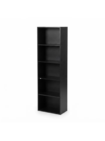 relaxdays Bücherregal in Schwarz - (B)32 x (H)132 x (T)24 cm