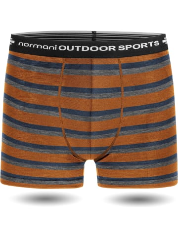 Normani Outdoor Sports 3er Pack Herren Merino Boxershorts Unterhose in Orange/Blau/Grau