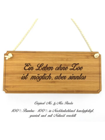 Mr. & Mrs. Panda Schild Zoe mit Spruch in Keine Angabe