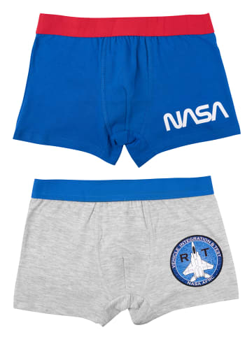 United Labels 2er Pack NASA Boxershorts in blau/grau