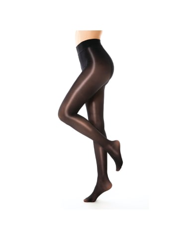 COFI 1453 Schwarze Strumpfhose 40 Den mit Glanzeffekt – Wild und Stilvoll in Schwarz