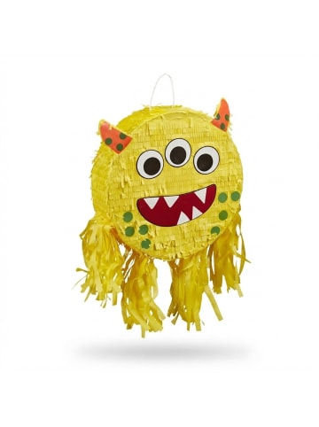 relaxdays 3-tlg. Pinata Set "Monster" in Gelb