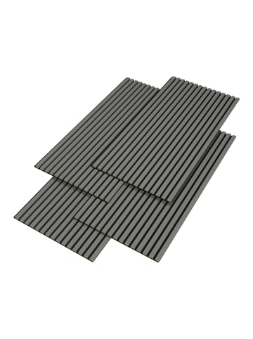 neu.holz Akustik Wandpaneel Vang in Grau (H)120cm (B)60cm (T)2.1cm