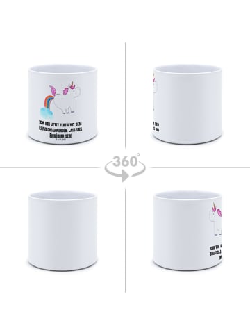 Mr. & Mrs. Panda Pflanzkübel Einhorn Pupsen mit Spruch in Weiß