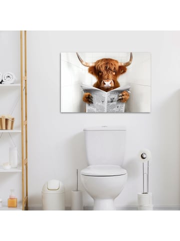MuchoWow Leinwand bilder Zeitung Schottisches Hochlandrind (BxH)